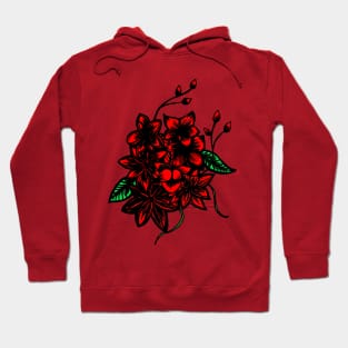 Red floral bouquet Hoodie